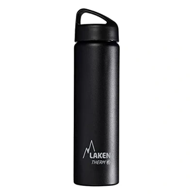 Image of Laken Thermo Classic Vacuum Insulated Stainless Steel Water Bottle Wide Mouth 750ml, Black