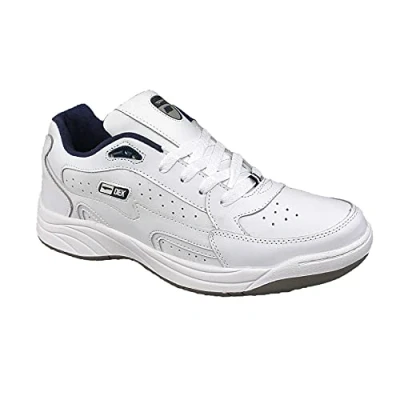 Image of Dek ORLEANS Fuller Wide Fittifng Lace Up Ultra Padded Trainers White Coated Action Leather/PU, Mens UK 13 / EU 47