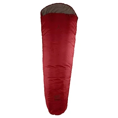 Image of Grand Canyon WHISTLER 190 mummy sleeping bag with flat hood and all round zip Premium for outdoor camping Limit 13 Red Dahlia