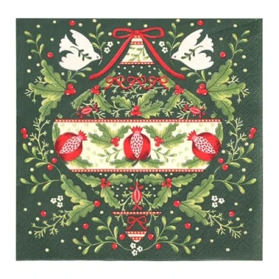 Image of Talking Tables 20 x Recyclable Christmas Paper Napkins, Enchanting Folklore Themed Xmas Disposable Serviettes, Year Around Use, Decoupage, Catering, Patterned Napkin