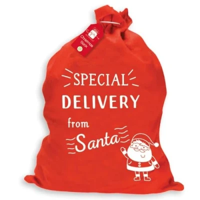 Image of Giftmaker Collection Large Christmas Santa Sack Gift Stocking For Xmas Presents Special Delivery Bag