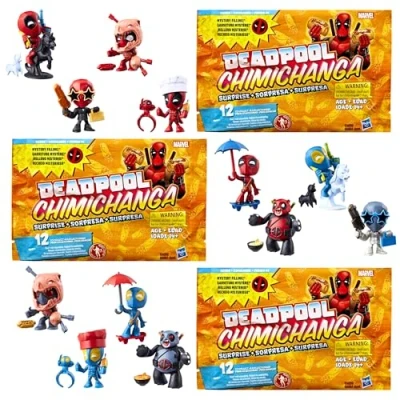 Image of Marvel Deadpool Chimichanga Series 1 Mystery Toy Figure Blind Bags Pack of 3