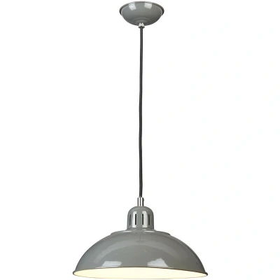 Image of Franklin 1 Light Dome Ceiling Pendant Grey, E27