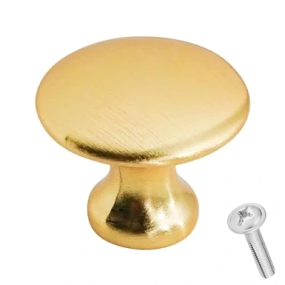 Image of Decoranddecor Calico Kitchen Cabinet Knobs 32mm Diameter Minimal Round Design Gold