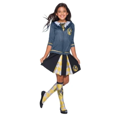 Image of Rubie&#039;s 39031NS000 Hufflepuff Harry Potter Fancy Dress, Girls, Multicolour, NS