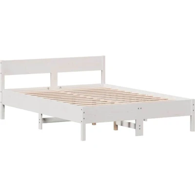 Image of vidaXL Bed Frame without Mattress White 160x200 cm Solid Wood Pine
