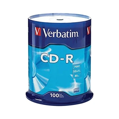 Image of Verbatim Standard 120 MM CD R Media 700 MB 100pc (S) Blank CDs (CD R, MB, 100 pc (S), mm, 52 x, 80 Min)