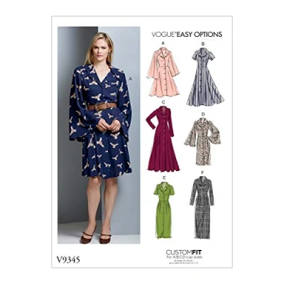 Image of Vogue V9345, Sewing Pattern,Template, Paper, White, 14 16 18 20 22