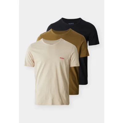 Image of HUGO 3 PACK Pyjama top, Men&#039;s, Size: Medium, Black/brown/beige