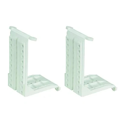 Image of Hettich 9219926 Roof Sloping Adaptor (1 Pair, Fittings for Mounting Sliding Door Profiles, Load Capacity 50 kg/Pair, White Plastic More Storage Space)