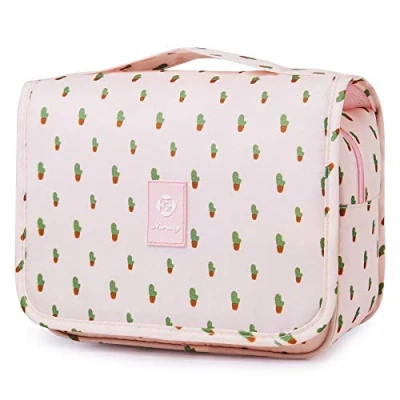 Image of Travel Hanging Toiletry Wash Bag Makeup Cosmetic Organizer for Women Waterproof (Cactus)