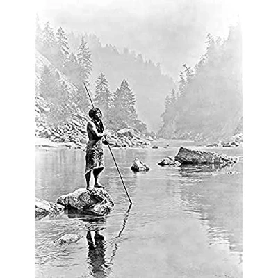 Image of Curtis Native American Hupa Smoky Day Sugar Bowl Photo Art Print Canvas Premium Wall Decor Poster Mural