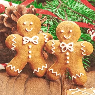 Image of Home Fashion 20 Napkins Christmas Gingerbread Pair Table Decoration Paper with Motif Also for Decoupage and 33 x cm