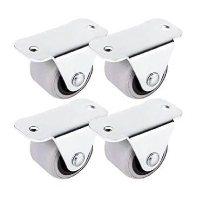 Image of (Pack of 4) 30 mm Small Wheel Castors Rubber Casters for Furniture Non Swivel Wheels Plastic Appliance &amp; Equipment Set (4)