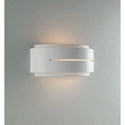 Image of Scott Flush Paintable Plaster Wall Light, White, E14