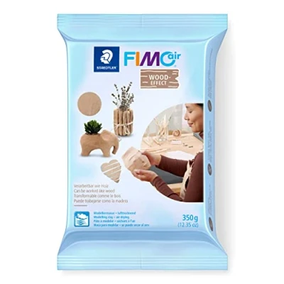 Image of STAEDTLER 8150 W7 FIMOair Wood Effect Air Drying Modelling Clay, 350g Brown/Wood (Pack of 1)