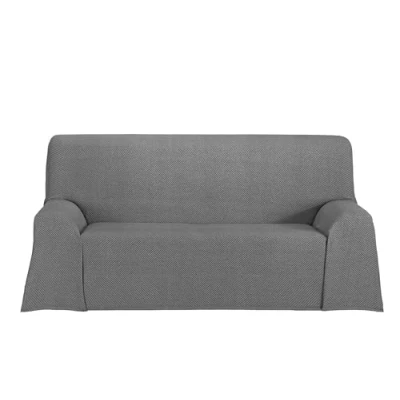 Image of Cardenal Textil Saona Multi Purpose Foulard, Bed Blanket, Sofa Cover, Anthracite, 180 x 260 cm
