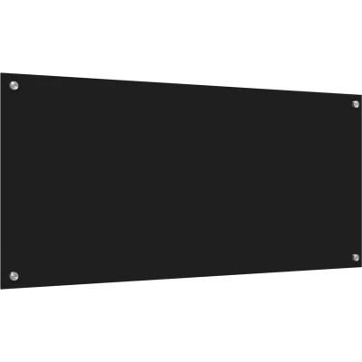 Image of vidaXL Kitchen Backsplash Black 110x50x0.6 cm Tempered Glass