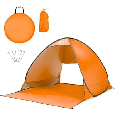 Image of Active Era® Pop Up Beach Tent Rated UPF 50+ for UV Sun Protection Lightweight, Portable &amp; Easy Set Outdoor Includes Carry Travel Bag Pegs Ideal Adults, Kids Pets