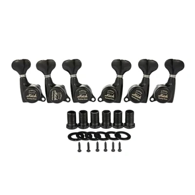 Image of KAISH 18:1 Gear Ratio Guitar Locking Tuners Machine Heads Tuning Keys Pegs for Strat/Tele/LP/SG most Electric or Acoustic Guitars Black