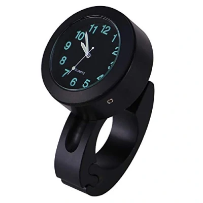 Image of Keenso Motorcycle Handlebar Clock, Universal 7/8&quot; 1&quot; Watch Waterproof Motorbike Clock for Cruiser Chopper Custom (Black)