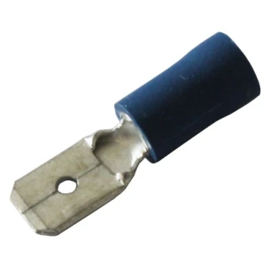 Image of 50 x Blue 6.3mm Male Spade Connector Push On Car Radio Speaker Crimp Terminal