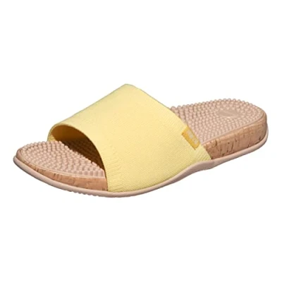 Image of Revs Maree Women’s Knitted Reflexology Massage Sandals, Yellow UK6
