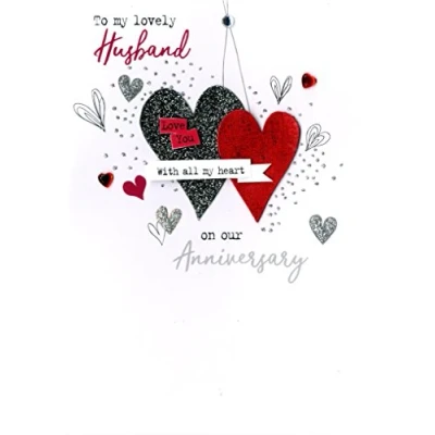 Image of To My Husband On Our Anniversary Irresistible Greeting Card Embellished Cards