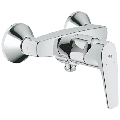 Image of GROHE Bauflow Single Lever Shower Mixer, Wall Mounted. Tap in Chrome Finish. 23755000