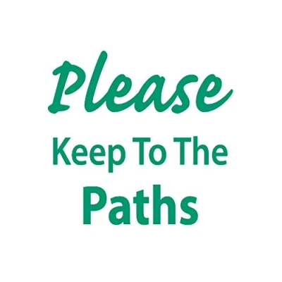 Image of Metal Sign Please Keep to The Paths Hazard Off Grass 8X12 Inches
