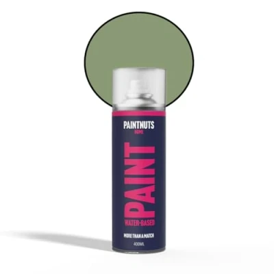 Image of PaintNuts Water Based Multi Surface Paint RAL 6021 PALE GREEN Satin 400ml Spray Can