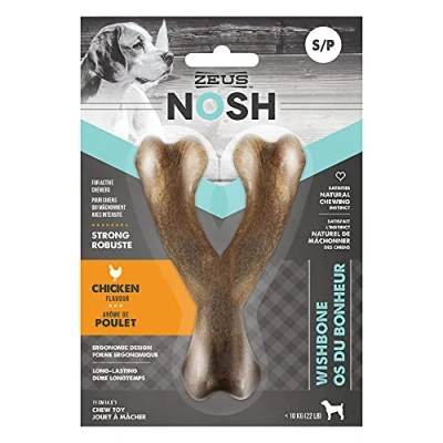 Image of Zeus NOSH STRONG Dog Chew Bone Chicken Flavour, Wishbone, Small