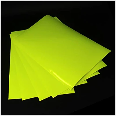 Image of DIN A4 Sheet Craft Film Self Adhesive Artist Plotter Crafts (Neon Yellow, Set of 5 Sheets)