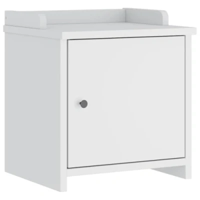 Image of vidaXL Hallway Bench SANDNES Solid Pine Storage Seating, 45x40x50 cm, White, UV Varnish Finish, Entryway Furniture