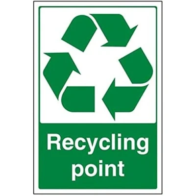 Image of V Safety Recycling Point Sign 200mm x 300mm Self Adhesive Vinyl