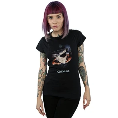 Image of Gremlins Women&#039;s Gizmo Distressed Poster T Shirt Large Black