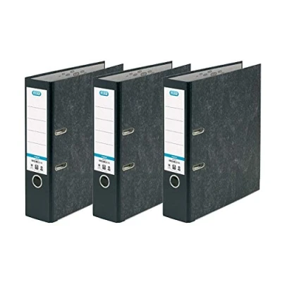 Image of ELBA Office Quality Lever Arch File x 3 Pack, A4 Extra Large Capacity, Black Folders
