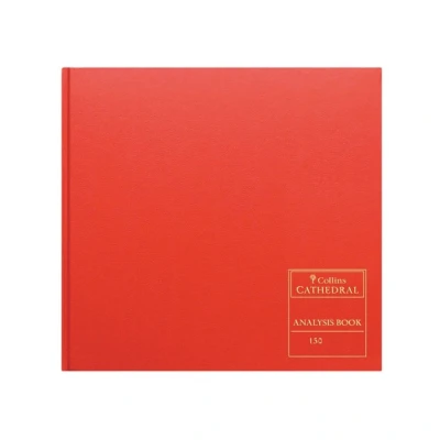 Image of Collins Debden Ltd 061314 150 Series Cathedral Analysis Book, 9 Cash Columns, 297 x 315 mm, 96 Pages, Red