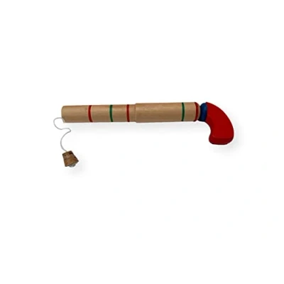 Image of wooden Pop Gun with cork bung A Classic toy That Brings Joy and Nostalgia Pretend play Fancy Dress Retro toys