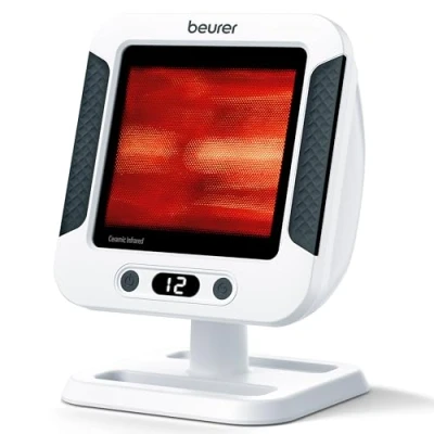 Image of Beurer IL60 Infrared Heat Lamp, Soothing for Colds and Muscle Tension, Light Therapy with 300 Watts Timer, SCHOTT NEXTREMA Glass Ceramic Panel UV Blocker, Medical Device