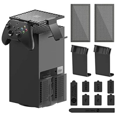 Image of Dust Cover Controller Mount Compatible with Xbox Series X 2 in 1 Game Accessories Filter XSX Console and Holder Hanger Stand for &amp; Headset
