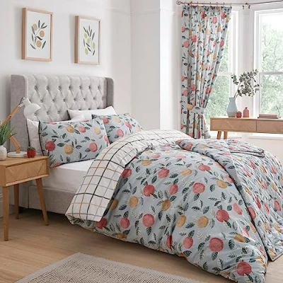 Image of Dreams &amp; Drapes Design Botanical Fruit Quilted Bedspread 200cm X 230cm in Green