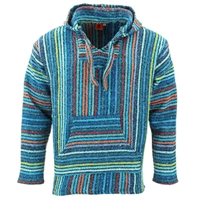 Image of LOUDelephant Recycled Mexican Baja Jerga Hoody Thin Stripe Multi (XX Large)