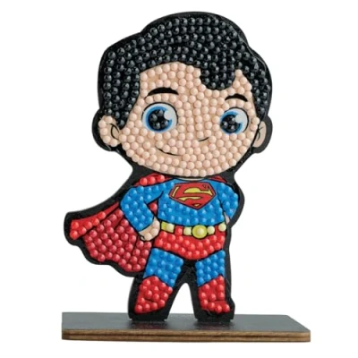 Image of CRYSTAL ART DC Comics Superman Diamond Collectable Complete Wooden Figure Kit