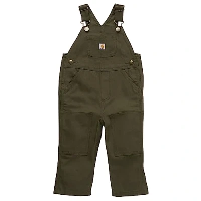 Image of Carhartt Boys&#039; Loose Fit Canvas Bib Overall, Olive Green, 4 Years