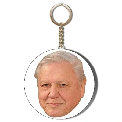 Image of Gift Insanity SIR DAVID ATTENBOROUGH FACE 45mm LONG CHAIN KEYRING BOTTLE OPENER