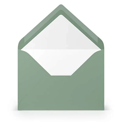 Image of PAPERADO 50 envelopes DIN B6 Eucalyptus ribbed 100 g/m² envelope without window 17.8 x 12.5 cm with wet glue pointed flap