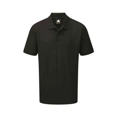 Image of ORN Black Polo Shirt for Men Adult Short Sleeve Workwear UK Casual Smart Tops Men, Professional Work Wear 1150 Eagle 7XL