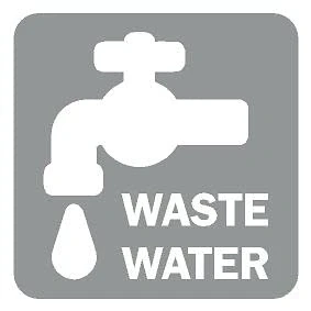 Image of Motorhome caravan water label waste sign Self adhesive sticker 100mm x