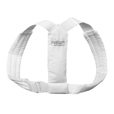 Image of Swedish Posture® FLEXI White S/M Straight holder back trainer for office and leisure against pain muscle building less tension more self confidence including explanatory video